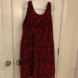 EUC Velvet Brocade Skater Dress